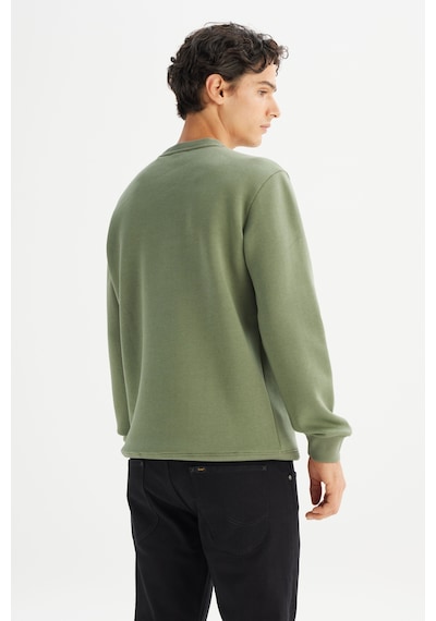 Lee Regular Fit Normal Kesim Bisiklet Yaka İçi Polarlı Yeşil Sweatshirt