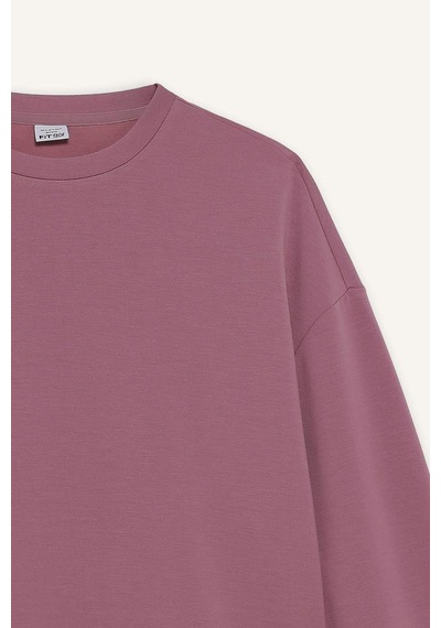 Defacto Defactofit Oversize Geniş Kalıp Bisiklet Yaka Modal Sporcu Sweatshirt E8954ax25aubr95 Bordo