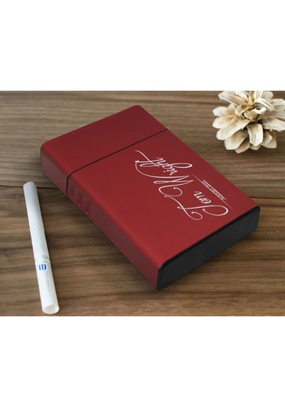 Bk Gift Kişiye Özel İsimli Tarihli Kırmızı Metal Sigara Tabakası 8