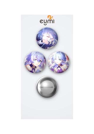 Honkai Star Rail Oyunu Robin Oyun 3'lü Metal Rozet Seti 58mm İğneli Buton Çanta Yaka Rozeti Çok Renkli