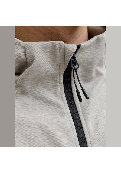 Jack & Jones Erkek Relaxed Fit Kapüsonlu Sweatshirt - Base - 12289209 Gri Melanj