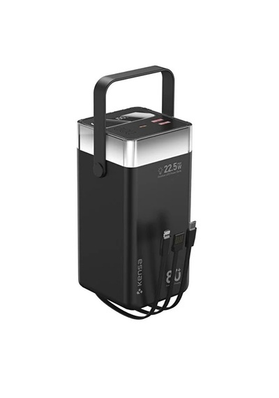 80.000 Mah Süper Kapasiteli Led Işıklı Powerbank Hızlı Şarj, Usb-c & Çoklu Cihaz Desteği Siyah