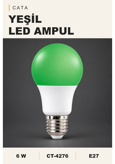 Cata 6w E27 Yeşil Led Ampul