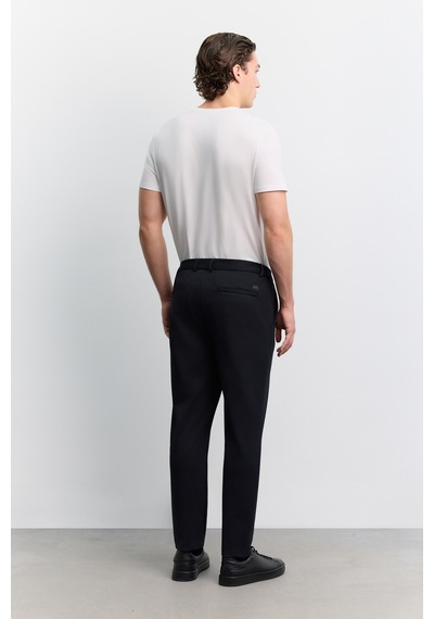 Avva Erkek Lacivert Yanı Lastikli Viskon Karışımlı Slim Fit Pantolon A62y3053