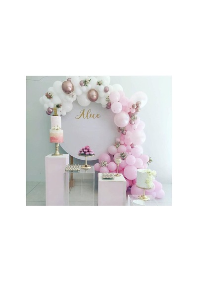 Pembe Beyaz Rose Krom Balon Zinciri A