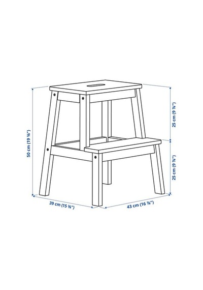 Ikea Bekväm Basamaklı Tabure, Akasya, 50 Cm Çok Renkli