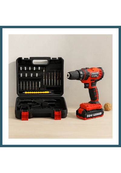 Bezos 24w Şarjlı Matkap Seti 1350 Rpm Çantalı Kırmızı Ob