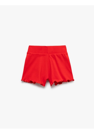 Koton Kaşkorse Pamuklu Fiyonklu Mini Şort Kırmızı 5skg40058ak Kırmızı