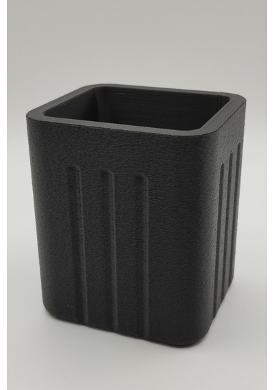 Modern Kare Kalemlik Minimal Masaüstü Kalem Organizer Siyah - Beyaz