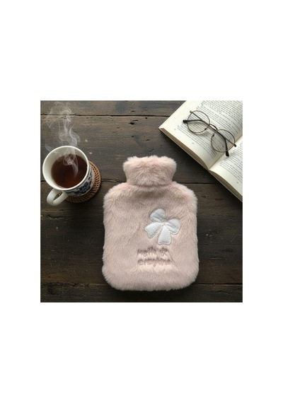Hello Everyone Yazılı Kurdeleli Pembe Peluş Sıcak Su Torbası 1 Lt Yumuşak Kılıf, Uzun Süre Sıcak T Diğer