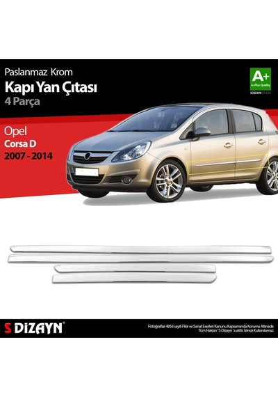 Opel Corsa D Krom Kapı Yan Çıtası 2007-2014