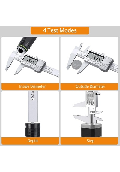 4 İnç/100 Mm Dijital Kumpas, Paslanmaz Çelik Elektronik Kaliperler Ölçüm Aracı İnç/mm Dönüştürme, Büyük Lcd Ekran