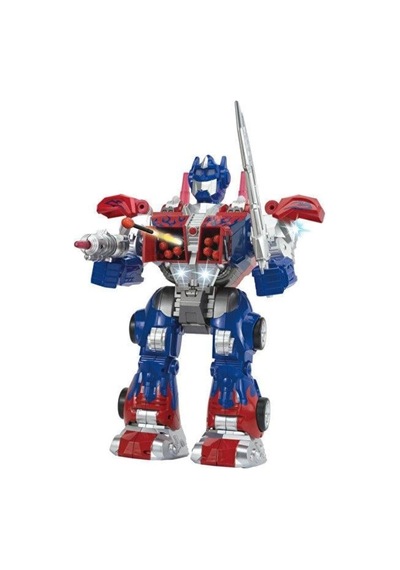Uzaktan Kumandalı Dev Boy Optimus Prime Bumble Bee Transformer Mermi Ve Disk Atan Oyuncak Robot Lacivert