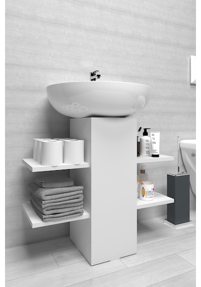 İyimi Modern Raflı Lavabo Altı Banyo Dolabı Banyo Düzenleyici Beyaz