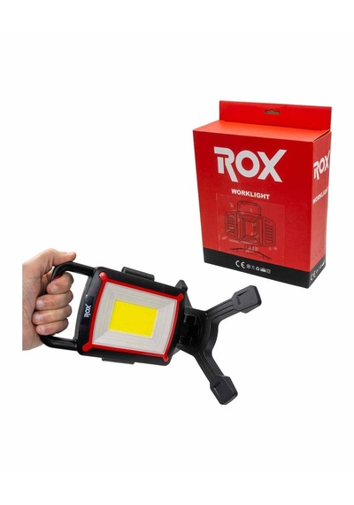 Rox 0225 Şarjlı Açılı Ayarlı Çalışma Kamp Feneri 2000 Lümen Siyah
