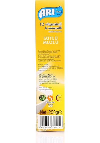 Arı 12 Vitaminli 6 Mineralli Sütlü Muzlu 6+ Ay Pirinç Unu 250 G