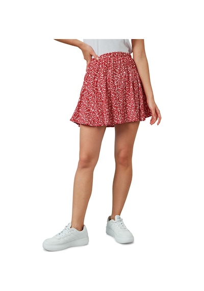 Lela Beli Lastikli Mini Şort Bayan Etek 5864024 Kırmızı-Beyaz