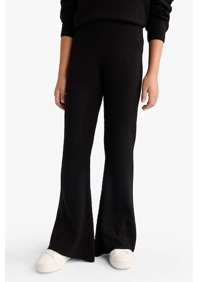 Defacto Kız Çocuk Beli Lastikli Flare Fit Pantolon F3823a825wnbk81 Siyah