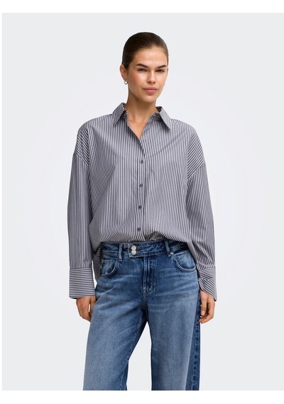 Only Onloregon Lyrına L/s Shırt Wvn Kadın Mavi Gömlek - 15377119