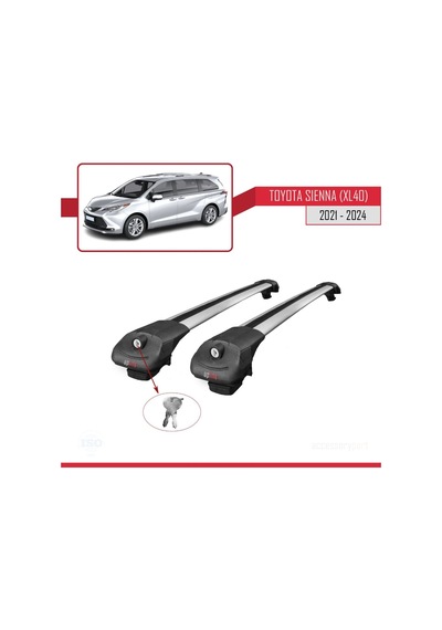 Toyota Sienna Xl40 2021 Ve Sonrası İle Uyumlu Ace-1 Ara Atkı Tavan Barı Gri