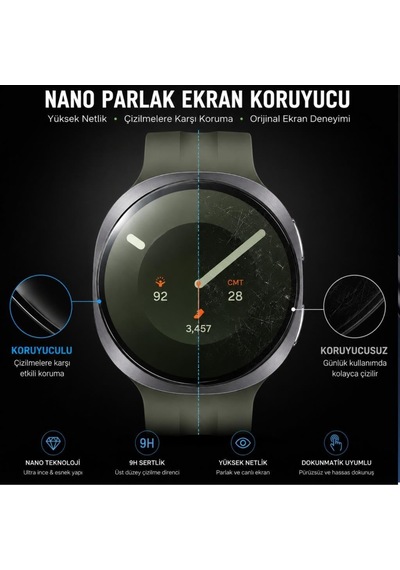 Samsung Galaxy Watch 9 44mm İle Uyumlu Ekran Koruyucu Nano Parlak Çizilmeye Dayanıklı Akıllı Saat Koruması, 9h Kırılmaz Esnek Cam, Hd Şeffaf 2 Adet Sm-l350 Çok Renkli Samsung Galaxy Watch 9 44mm İle Uyumlu Ekran Koruyucu Nano Parlak Çizilmeye Dayanıklı Akıllı Saat Koruması, 9h Kırılmaz Esnek Cam, Hd Şeffaf 2 Adet Sm-l350 Çok Renkli