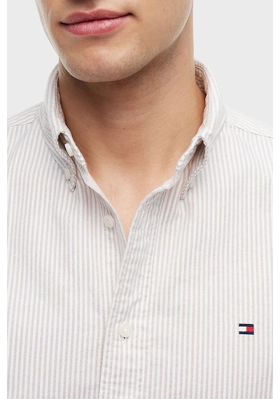 Tommy Hilfiger % 100 Pamuk Regular Fit Çizgili Gömlek Erkek Gömlek Mw0mw36238 0aa Bej