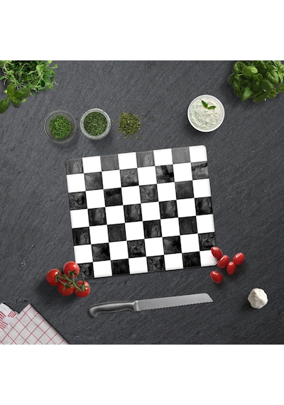 Damalı Desen | Cam Kesme Tahtası - Cam Kesme Tablası | 29cm x 34c