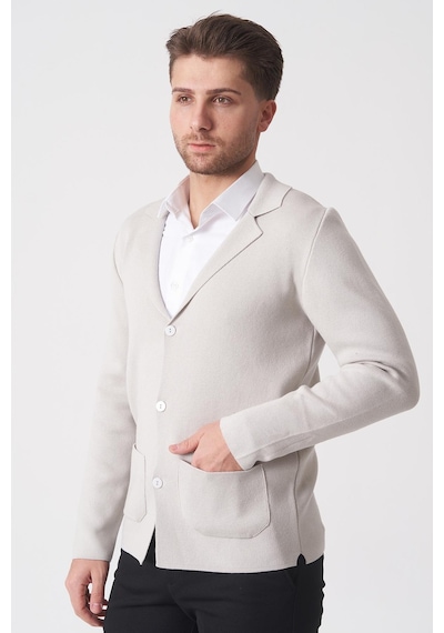 White Stone São Paulo 1112 Pike Örgü Slim Fit Pamuklu Triko A.gri A.gri Açık Gri