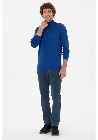 U.S. Polo Assn. Erkek Slim Fit Yarım Balıkçı Yaka Saks Kazak 50288887-VR045