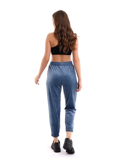 Winmoda34 Kadife Eşofman Jogger İndigo