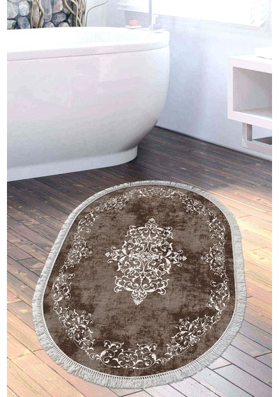 Eko Trend Djt Halı Yıkanabilir Kaymaz Taban 616 Oval Klasik Kahve