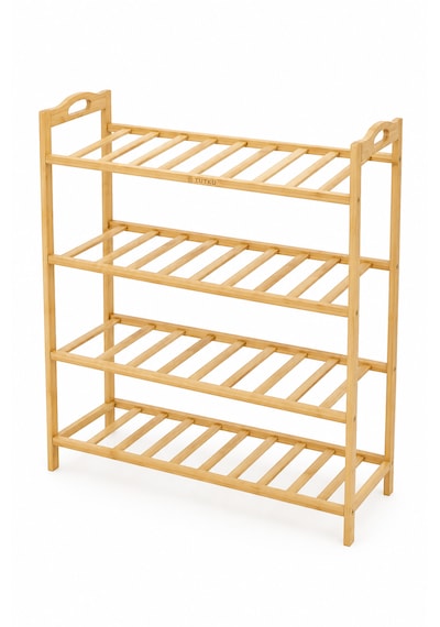 Robin Home Dekoratif Bambu 4 Raflı Ayakkabılık 67cm Bej