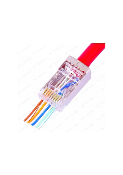 Yeni Nesil Delikli Ez Rj45 Cat6 Metal Jak Konnektör 10 Lu Paket