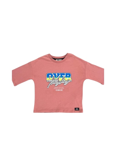 New Kids Baskılı %100 Pamuk Kız Çocuk Tişört-90492 Somon