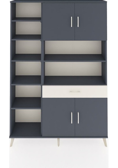 Arges Dolap 10 Raflı Tek Çekmeceli 4 Kapaklı 132x30x195 Antrasit-antrasit/aytaşı Antrasıt/aytası Arges Dolap 10 Raflı Tek Çekmeceli 4 Kapaklı 132x30x195 Antrasit-antrasit/aytaşı Antrasıt/aytası