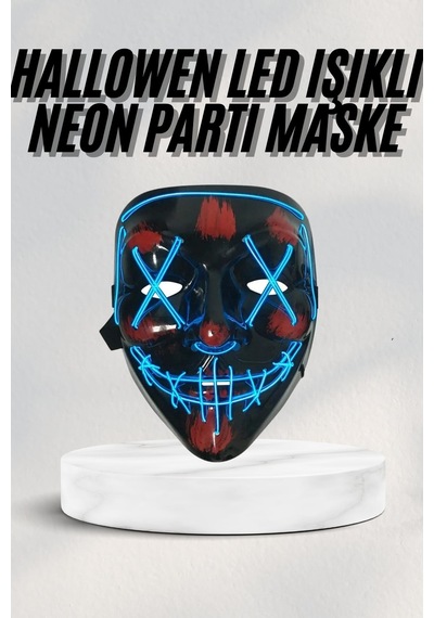 Led Işıklı Neon Maske Cadılar Bayramı Maskesi Korkunç Depomıx - 69 Korku Maskesi