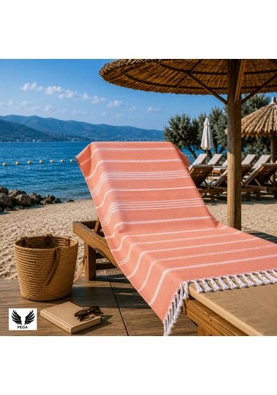 Pega Sultan Peştamal %100 Koton Turuncu Plaj Havlusu 90 x 170 CM