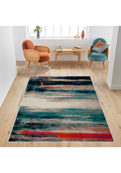 Rovigo Home Dijital Baskı Yıkanabilir Kaymaz Taban Salon Halısı  RVG1738 Çok Renkli