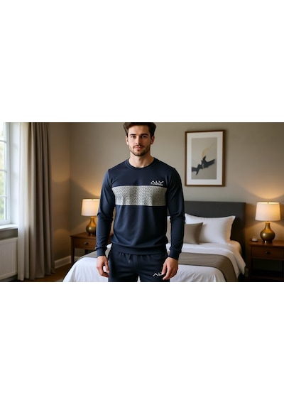 Bonbon Erkek Pamuklu Füme Renk Pijama Takımı Al002 Füme