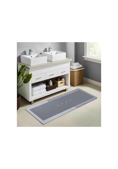 Banyo Paspası - Kaymaz Tabanlı - Süper Emici - Abdest Paspası - Uzun Gri 40 120 Cm Genel