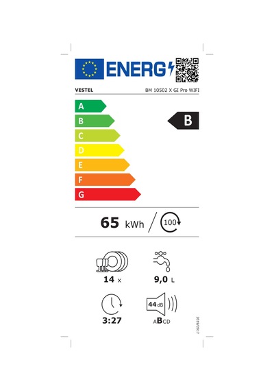 Vestel BM 10502 X GI Pro WIFI 10 Programlı 14 Kişilik Bulaşık Makinesi
