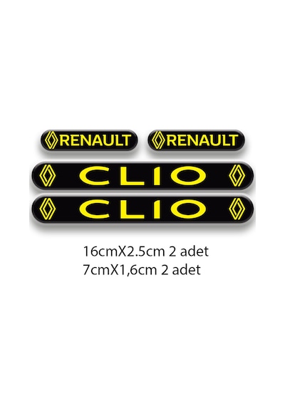 Otomobil Stıcker Seti Clio 3d Damla 4'lü 2 Nötr