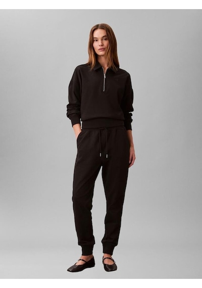 Calvin Klein Ls Archıve Terry 1/4 Zıp Polo Sw-12966 Siyah