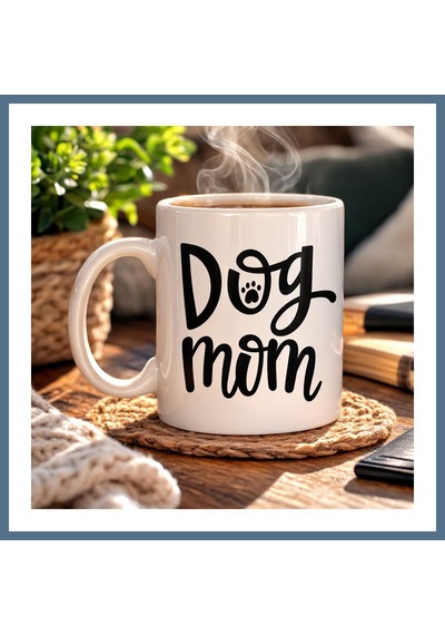 Buradabulabilirsin Dog Mom Yazılı Porselen Kupa Model 180 Köpek Severlere Özel Tasarım Kahve Kupası Sevimli Pati Desenli Hediye Kupa Bbz Diğer