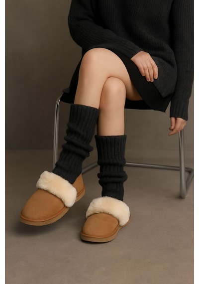 Ozzy Socks Tozluk Triko Örgü Leg Warmer Ayak Isıtıcı Siyah Siyah
