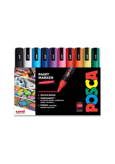 Su Bazlı Kalıcı Marker Boya Kalemleri 8'li Set Koyu Renkler