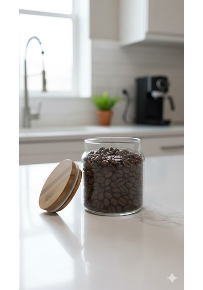 500 Ml Akasya Kapak Kavanoz Şeffaf