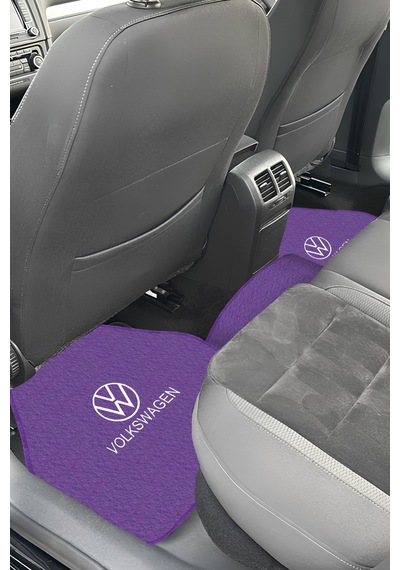 Volkswagen Nakış Desenli 5 Li Mor Oto Halı Paspas Seti Premium Şık & Dayanıklı Araç İçi Halı