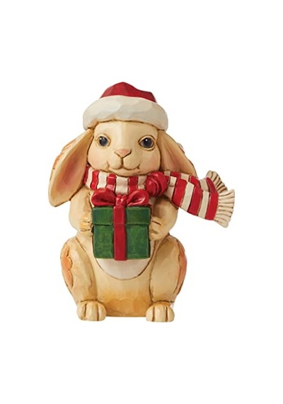Jim Shore Heartwood Creek Noel Tavşanı Minyatür Heykelcik, 9,5 Cm, Çok Renkli Diğer