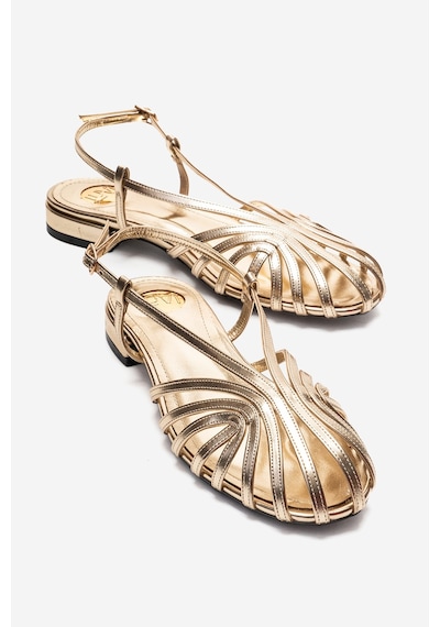 Luvishoes Lıss Altın Cilt Kadın Sandalet Altın